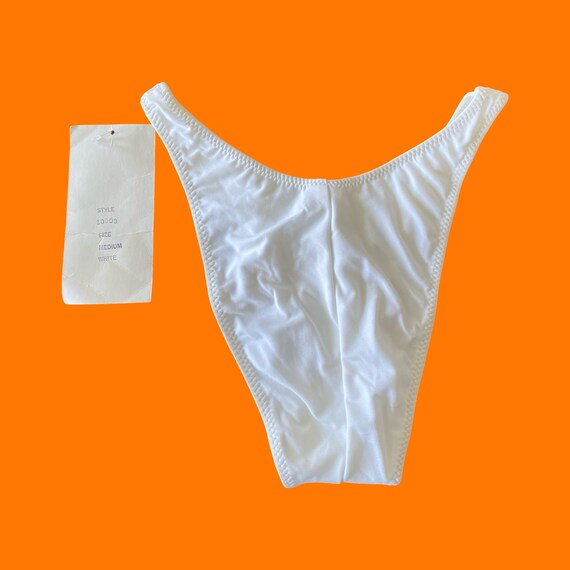 90's vintage white hi cut high leg bikini bottoms… - image 5
