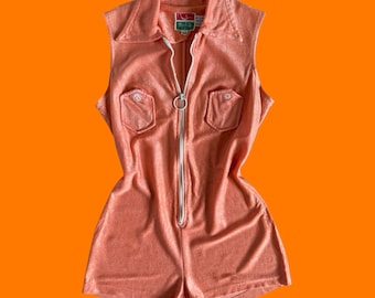 60's vintage disco mod bodycon playsuit Size 9/10 Mr. Vito *needs repair*