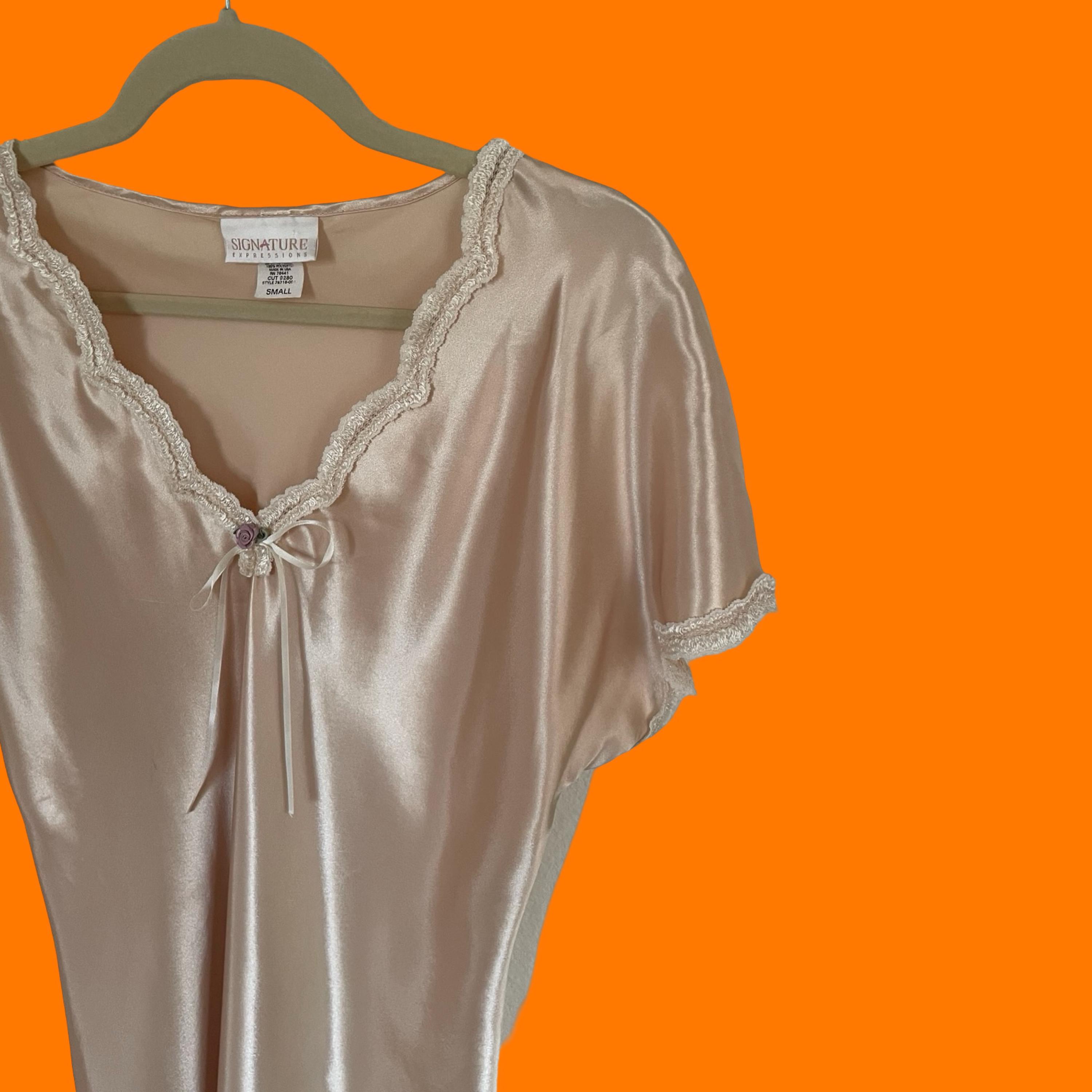 90's Vintage Champagne Gold Silky Satin 100% Polyester Lace Trim