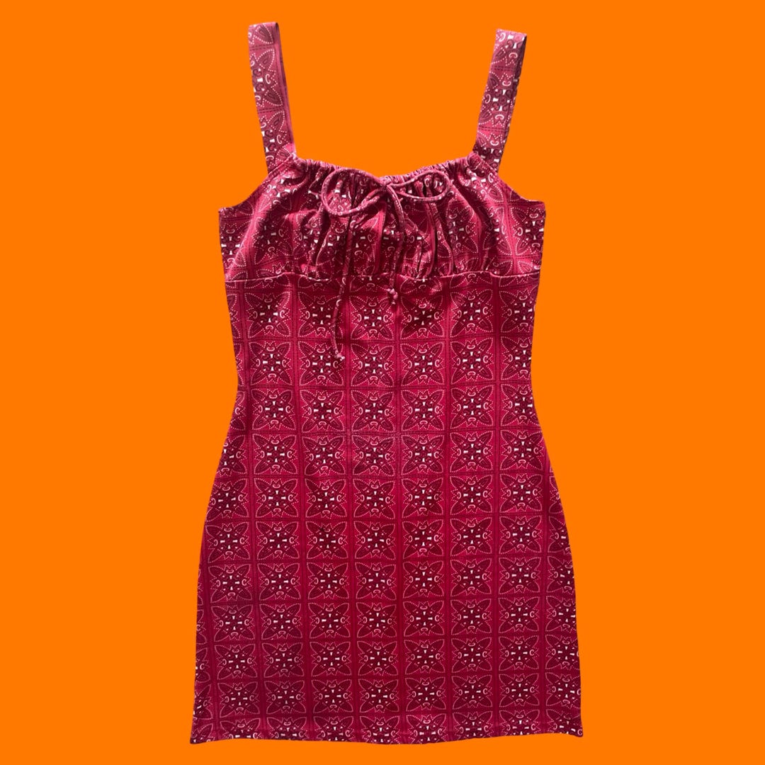 Vintage 90s Milk Maid Pink Paisley Dress