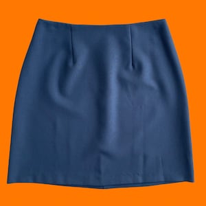90&#39;s vintage dark blue high waisted mini skirt XS Size 3 city triangles