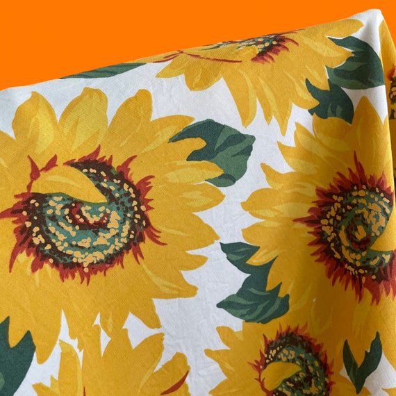 90's vintage sunflower floral print collared shor… - image 6