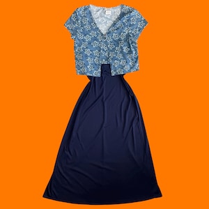 joules blue dress Joules Ladies V Neck Woven Dress - Blue Foulard main image 1
