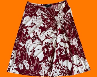 2000年代ヴィンテージの赤と白の花柄Y2Kスカート XS bcbg maxazria