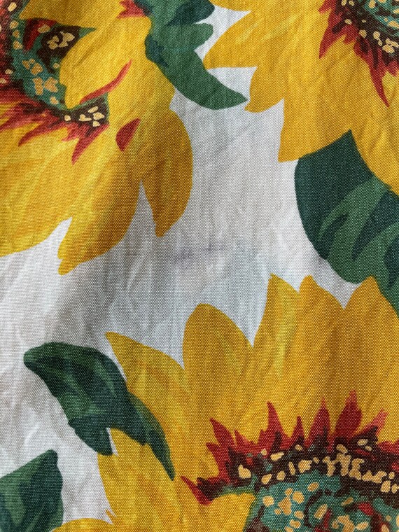 90's vintage sunflower floral print collared shor… - image 9