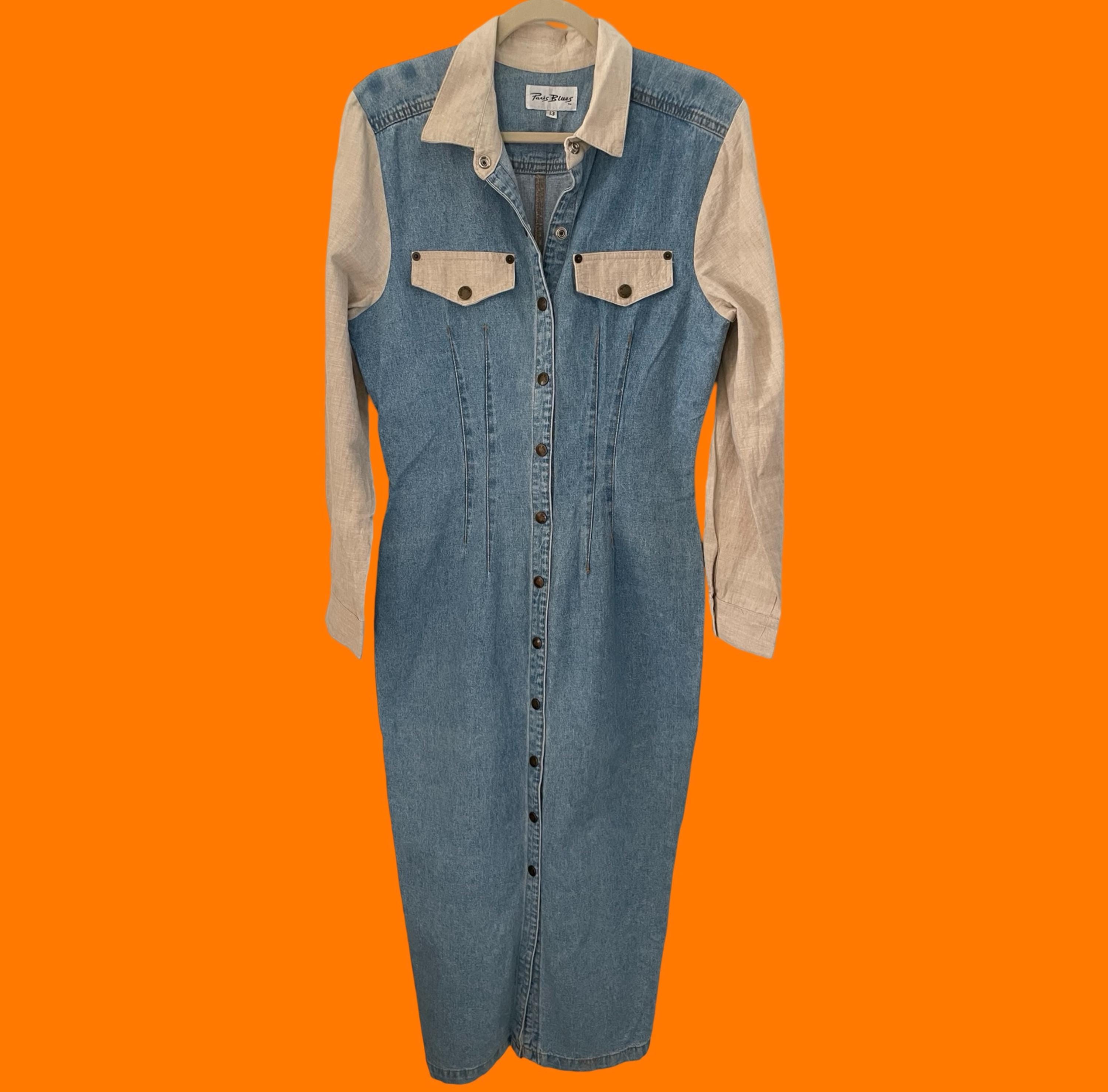 paris blues denim dress Paris Blues Denim Trench  Community Thrift and Vintage