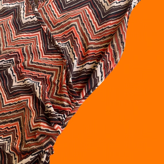 90's 00's vintage groovy earthy orange and brown … - image 5