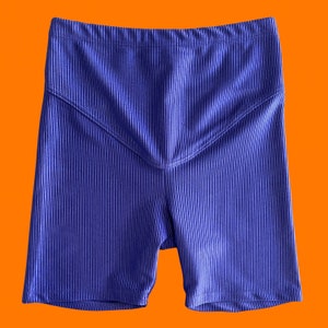90&#39;s vintage purple silky ribbed high waisted tummy control shaper biker shorts XS SMALL wonderbody