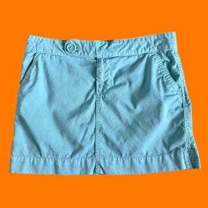 00&#39;s vintage baby blue 100% cotton y2k low rise mini skirt Size 8 old navy