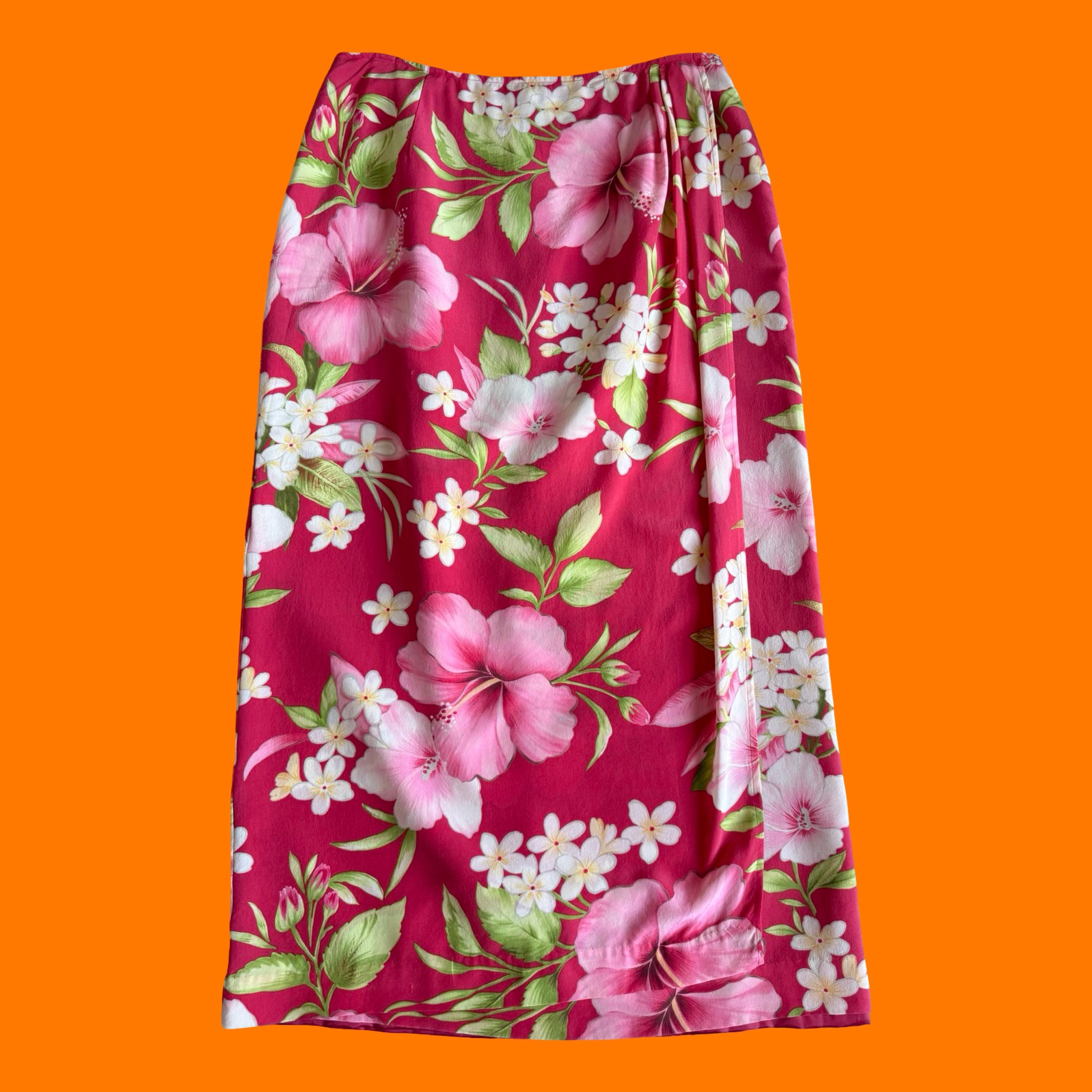 Silk Floral Skirt