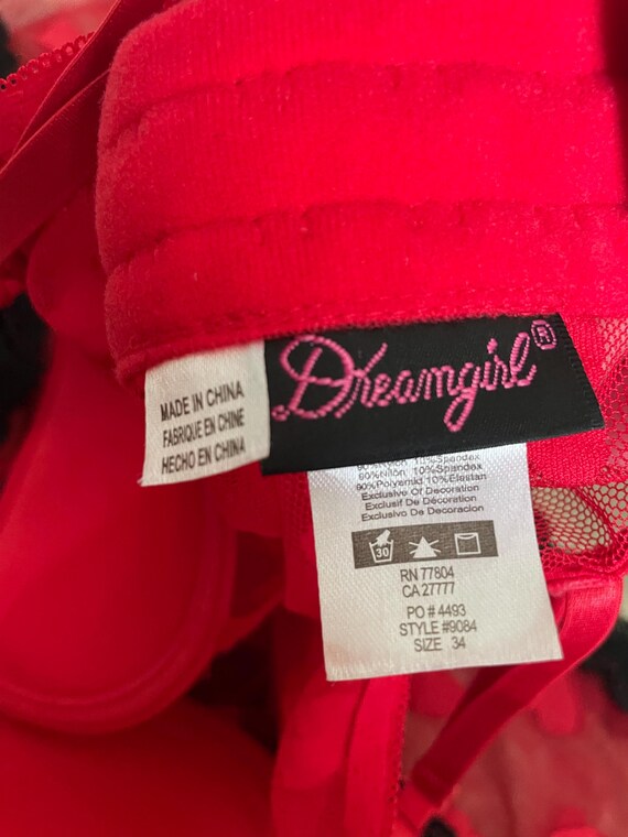 Red Sheer Mesh Strappy Bra and High Waist Panty Set