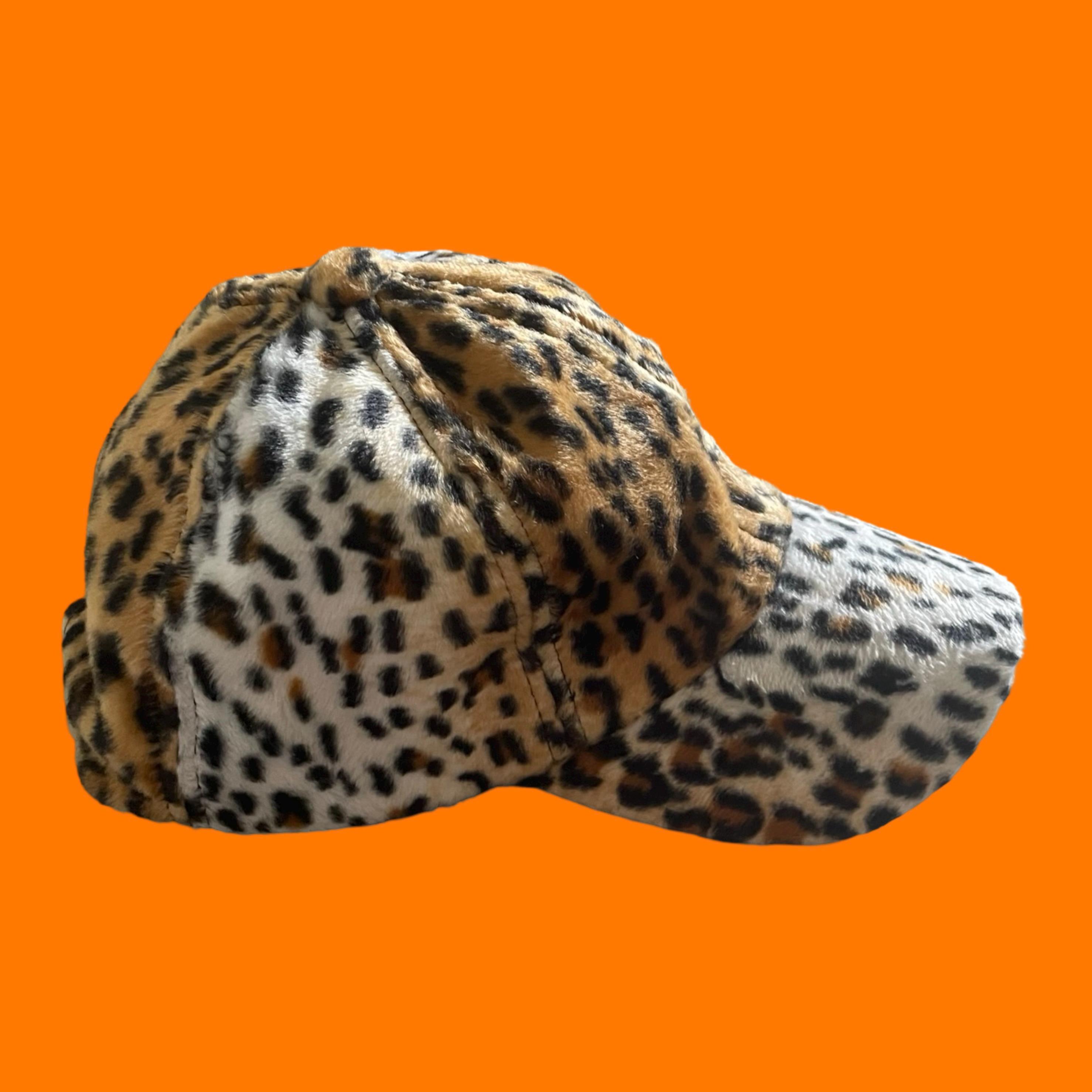 90's 00's Vintage Velvet Leopard Print Y2k Baseball Cap