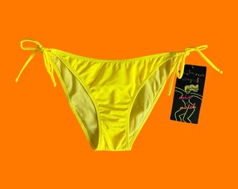 90's 00's vintage yellow low rise string y2k bikini bottoms L *deadstock*