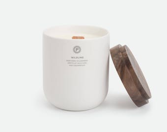 Wildling: Ceramic candle w/ walnut lid