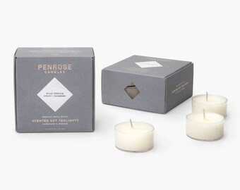 Wild Spruce: Tealight Soy Candles / Spruce + Mint + Cranberry + Fir