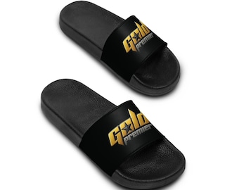 Svarta sandaler med metallisk grafik
