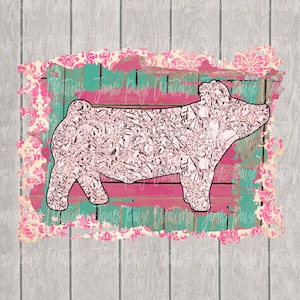 Show Pig PNG File | Pig Sublimation Design | Show Pig Design| PIG Transfer | Show Pig sublimation | Livestock Show Mom | Stock Show PNG