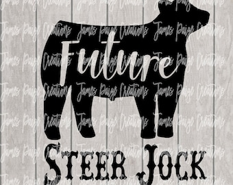 Future Steer Jock Digital File * SVG File for Silhouette * CALF SVG Show Steer Baby Farm Baby Farm Boy Stock Show Baby Stock Show Boy Shirt