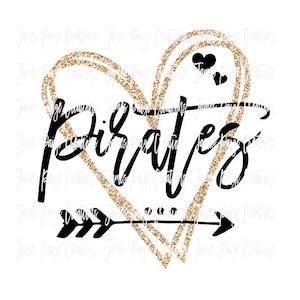 PIRATES met Open Heart SVG File *** Gekocht exemplaar is niet watermerk School Spirit Cheer Shirt, Cheer Camp Shirt, Leraar SVG