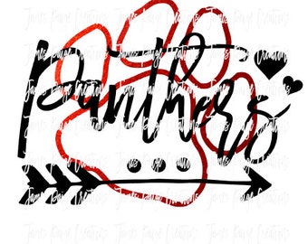 PANTHERS with Open Paw SVG File ***  Purchased copy is not watermarked ** School Spirit Cheer Shirt Teacher SVG Cheer svg Teacher Shirt
