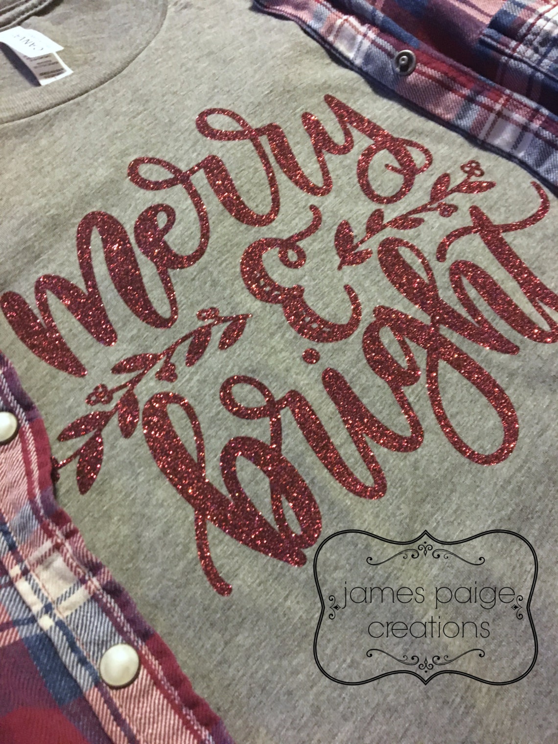 Women's Christmas Tshirt Merry & Bright Women's Etsy