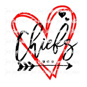 Chiefs met Open Heart SVG, AI, EPS File *** School Spirit Cheer Shirt, Cheer Camp Shirt, Teacher Shirt, School Mascot svg,