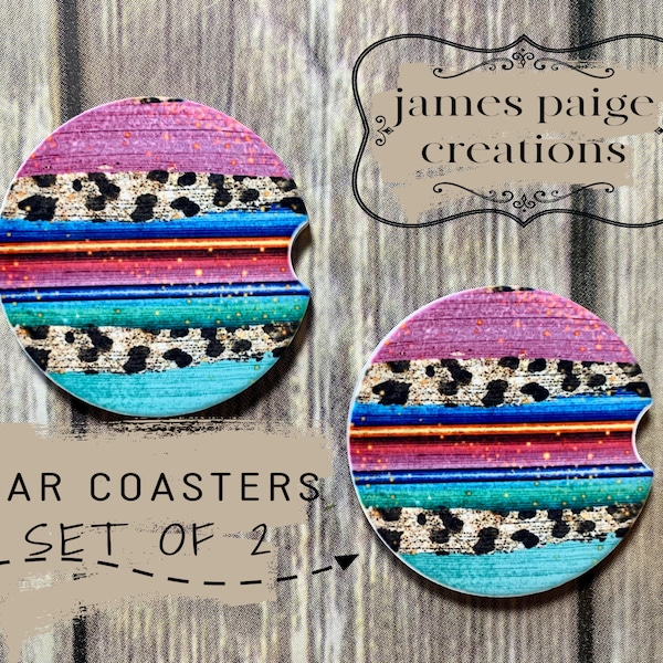 Car Coaster - SET OF TWO | Sandstone Car Coaster| Gift for Her |Cup Holders | Mother's Day Gift| Coaster for Car | Sandstone Coaster