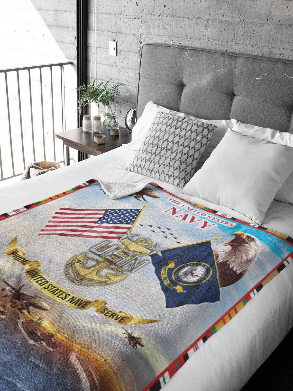 Us Navy Chief Blankets & Throws Navi Army Force Queen size/ Etsy