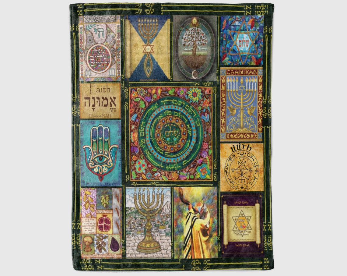 Jewish Prayer Culture Blanket Hamsa Hand Blanket Jewish Etsy