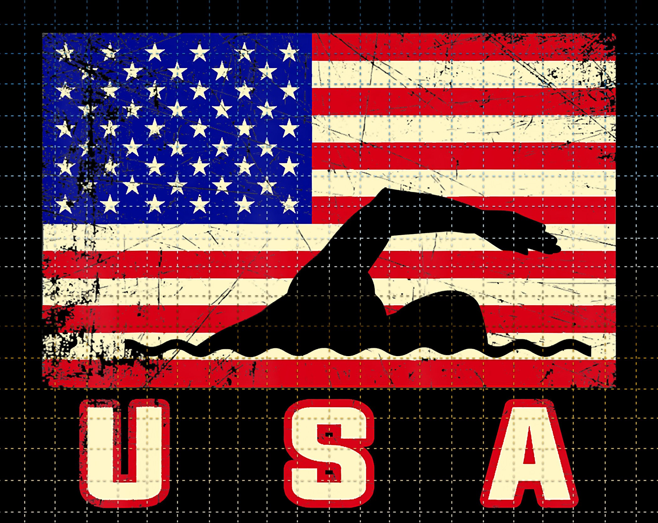 American Flag Swimming Png Printable USA Swim Swimming Team Etsy
