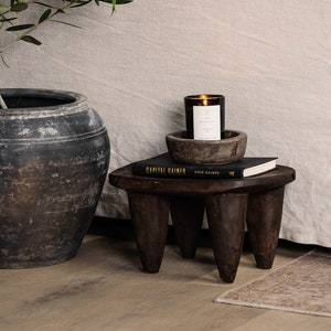 Carved Dark Wood Senufo Stool (Free Shipping)