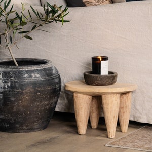 Light Wood African Senufo Stool Free Shipping image 1