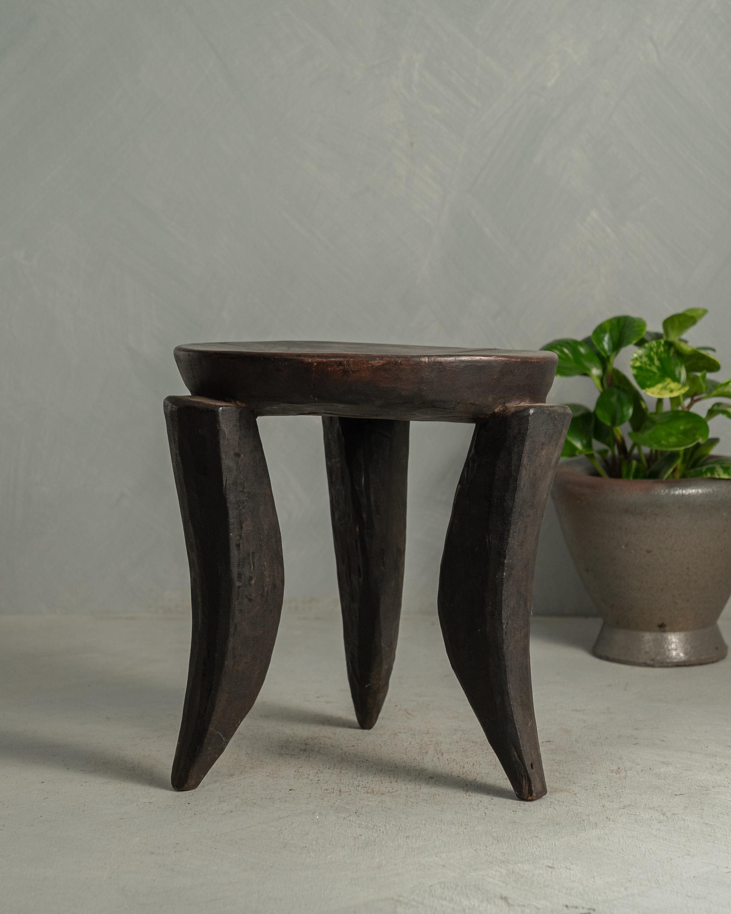 Vintage Curved Leg Rare Shaped African Senufo Stool {S2} (Free Shipping)