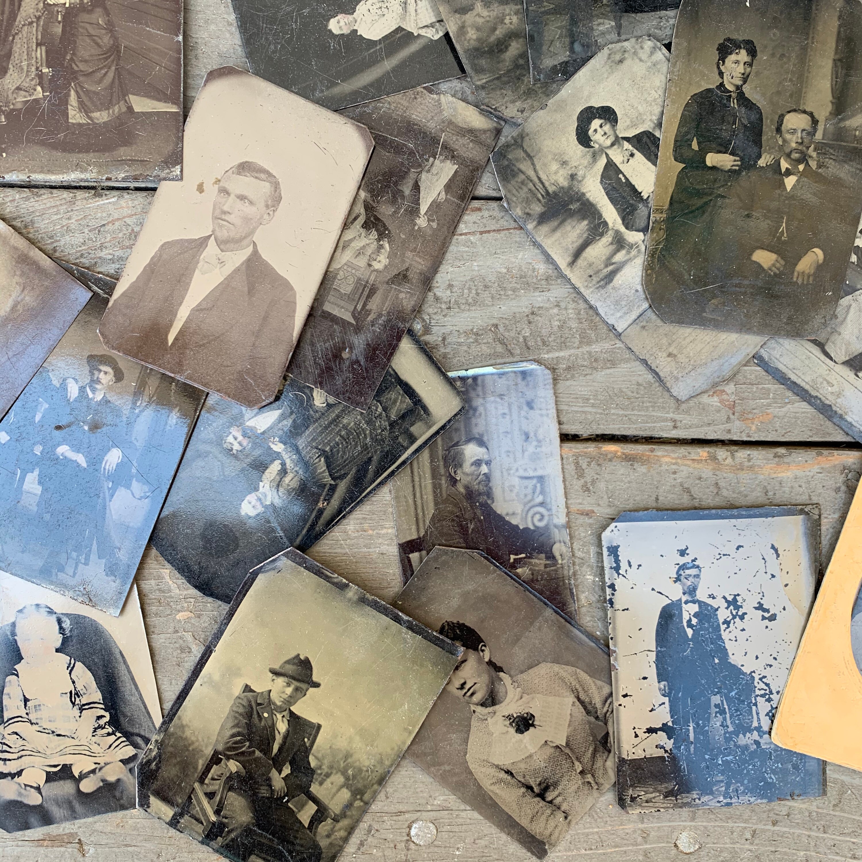 Lot of 32 Antique Tin Photos From the 1800s (Free Shipping)