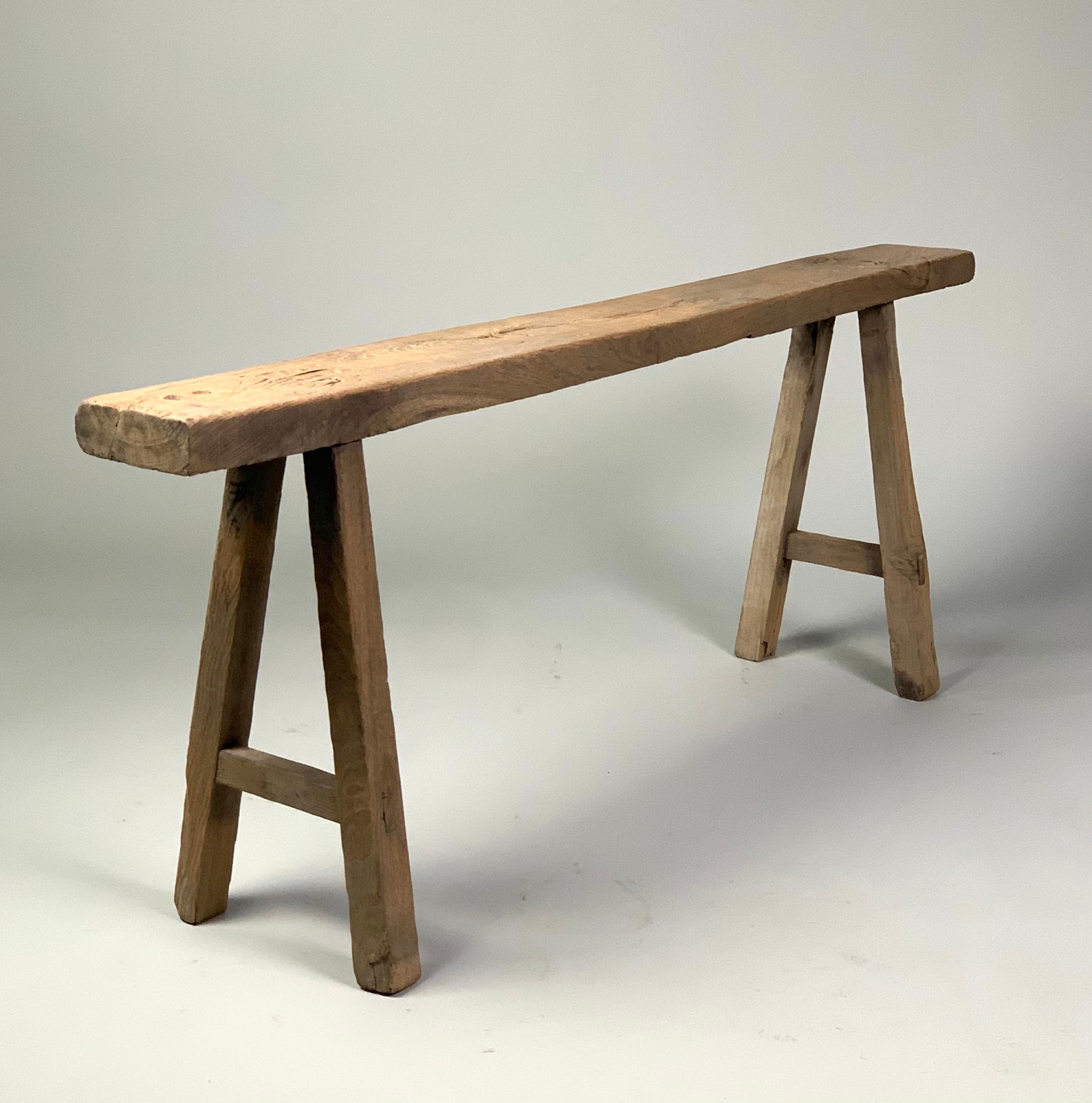 Vintage Elm Skinny Bench B Free Shipping Etsy