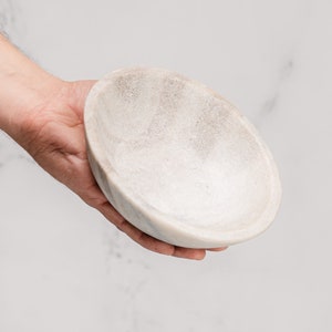 Indian Carved Marble Parath Bowl - 19thC Indian Carved Marble Parath Bowl - 19thC