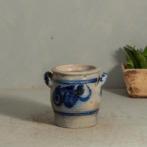 Vintage European Blue and White Crock {CR2}