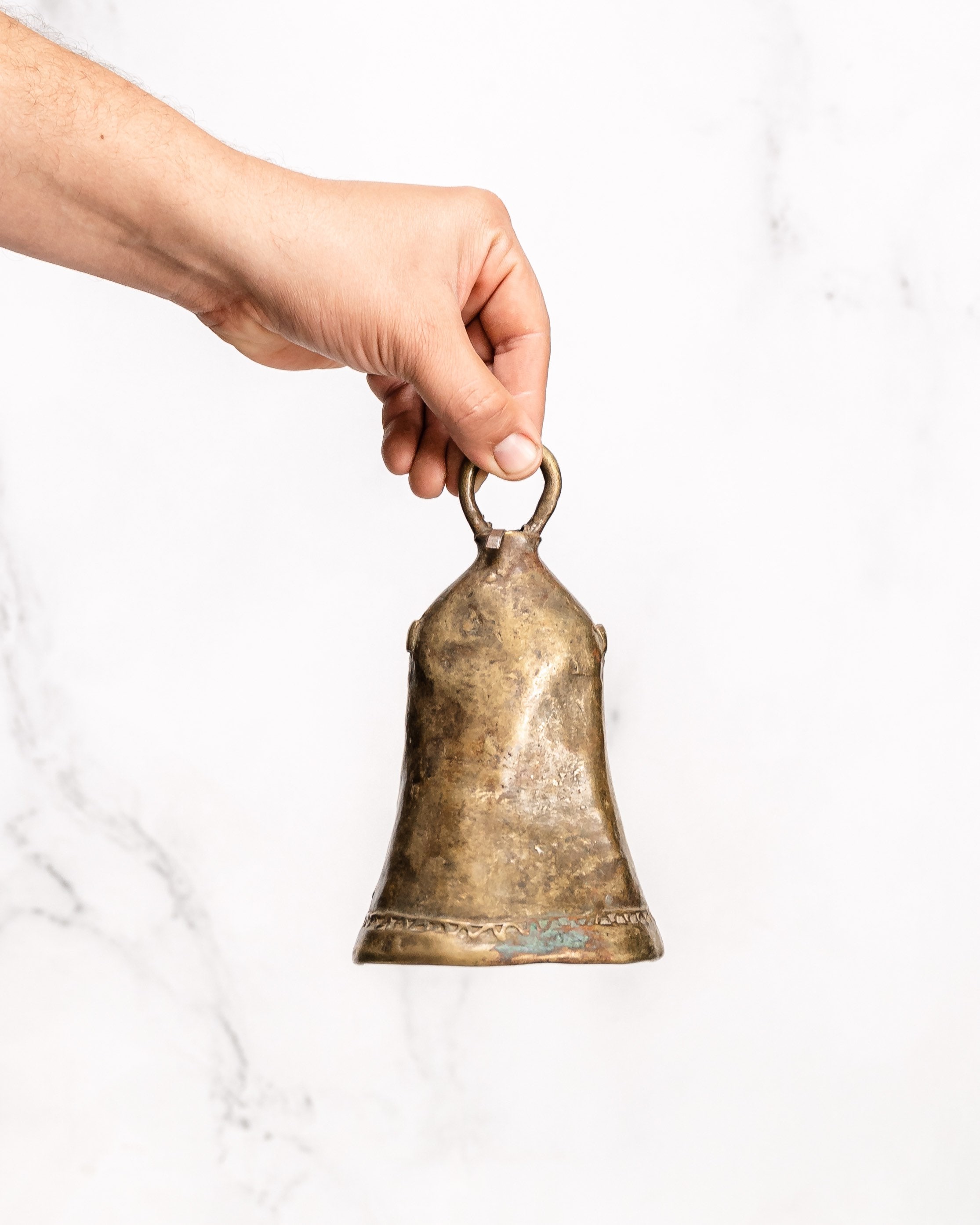 Vintage Brass Nigerian Cow Bell | Solid Brass Bell Medium