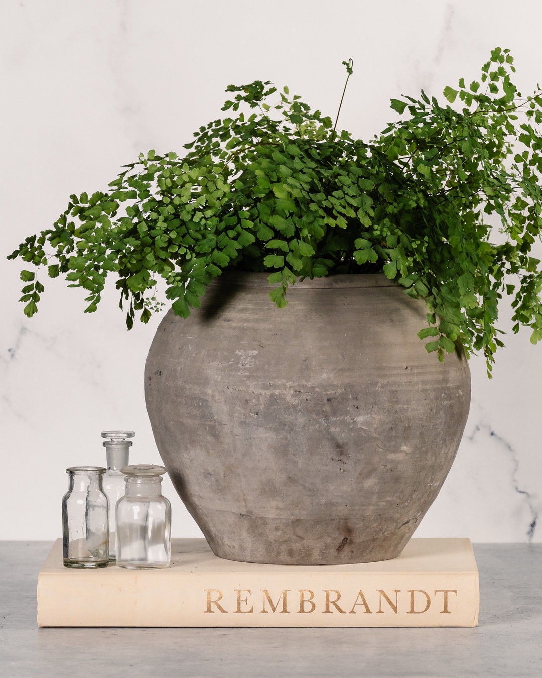 Vintage Clay Pot Black and Grey Large / Medium (any option)
