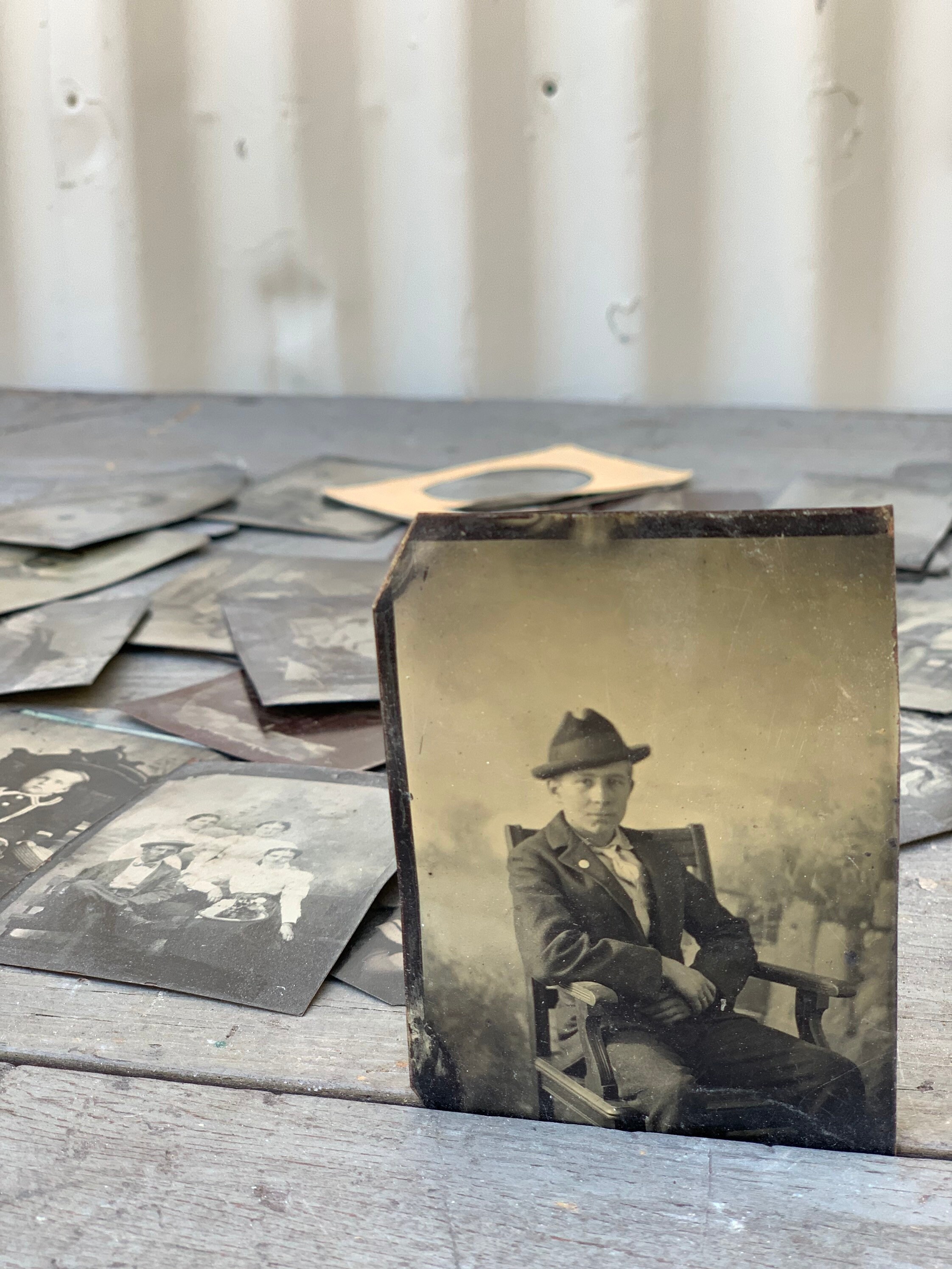 Lot of 32 Antique Tin Photos From the 1800s (Free Shipping)