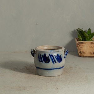 Vintage European Blue and White Crock {CR1}