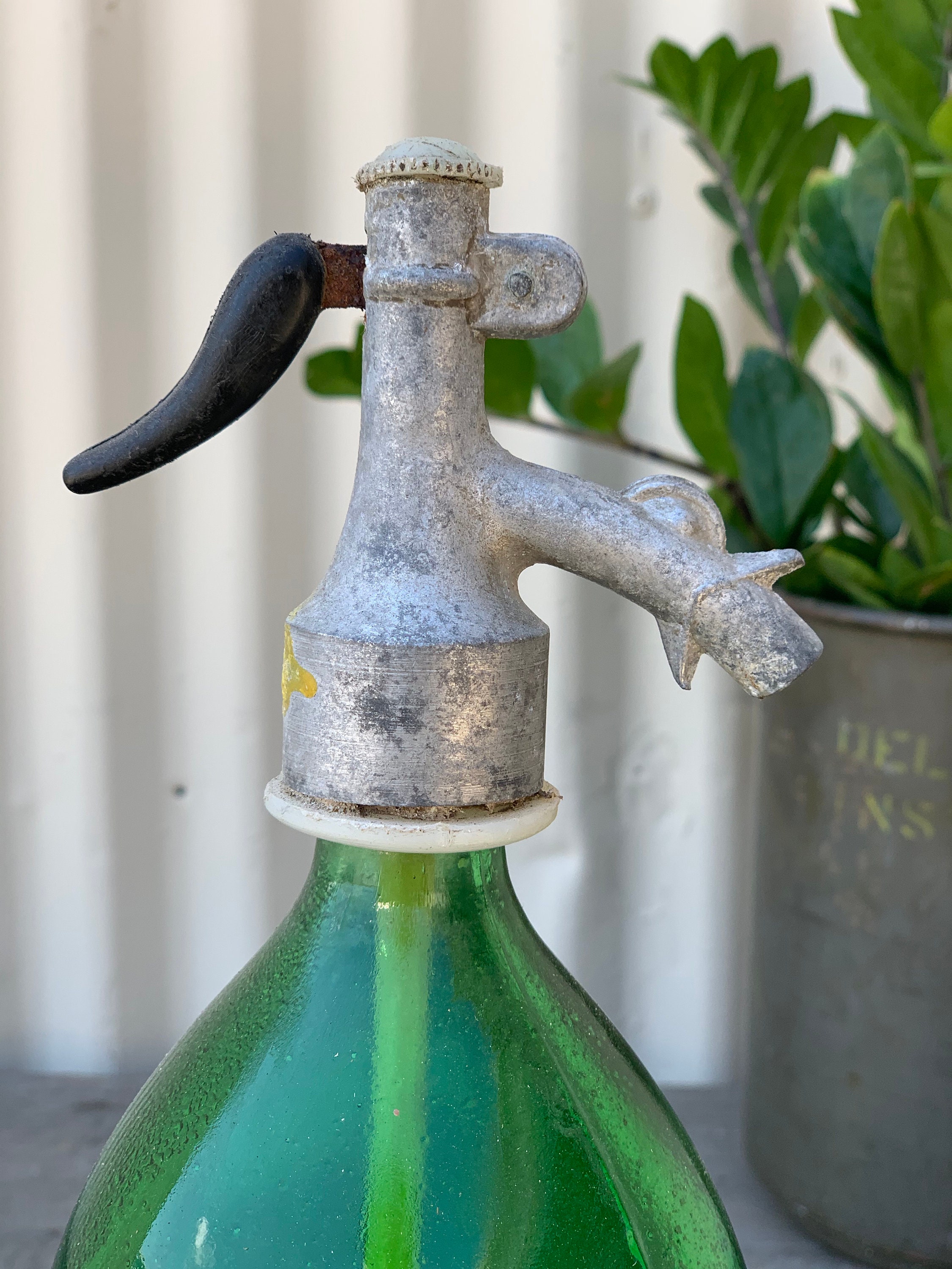 Vintage European Green Seltzer Bottle (Free Shipping)