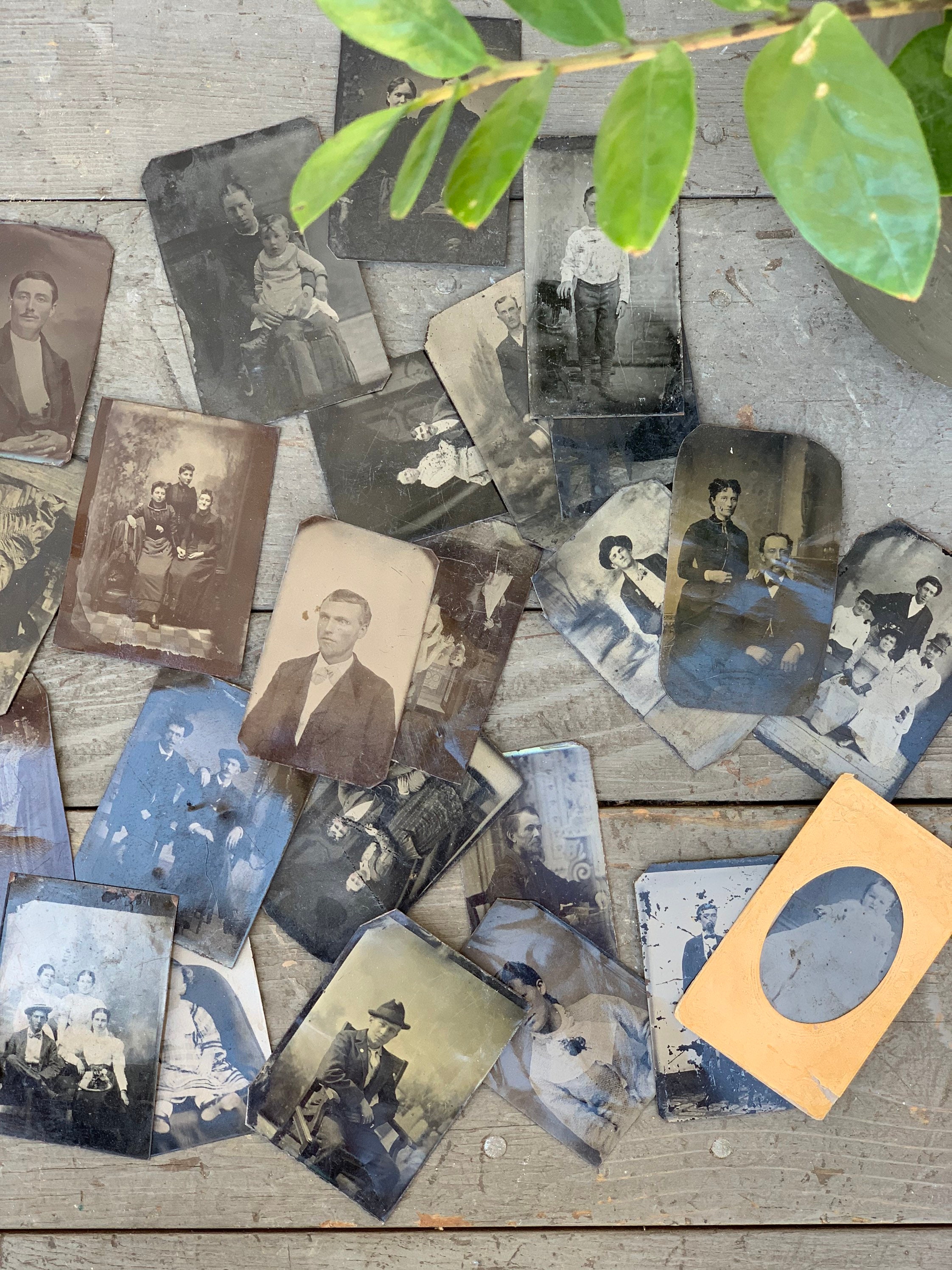 Lot of 32 Antique Tin Photos From the 1800s (Free Shipping)