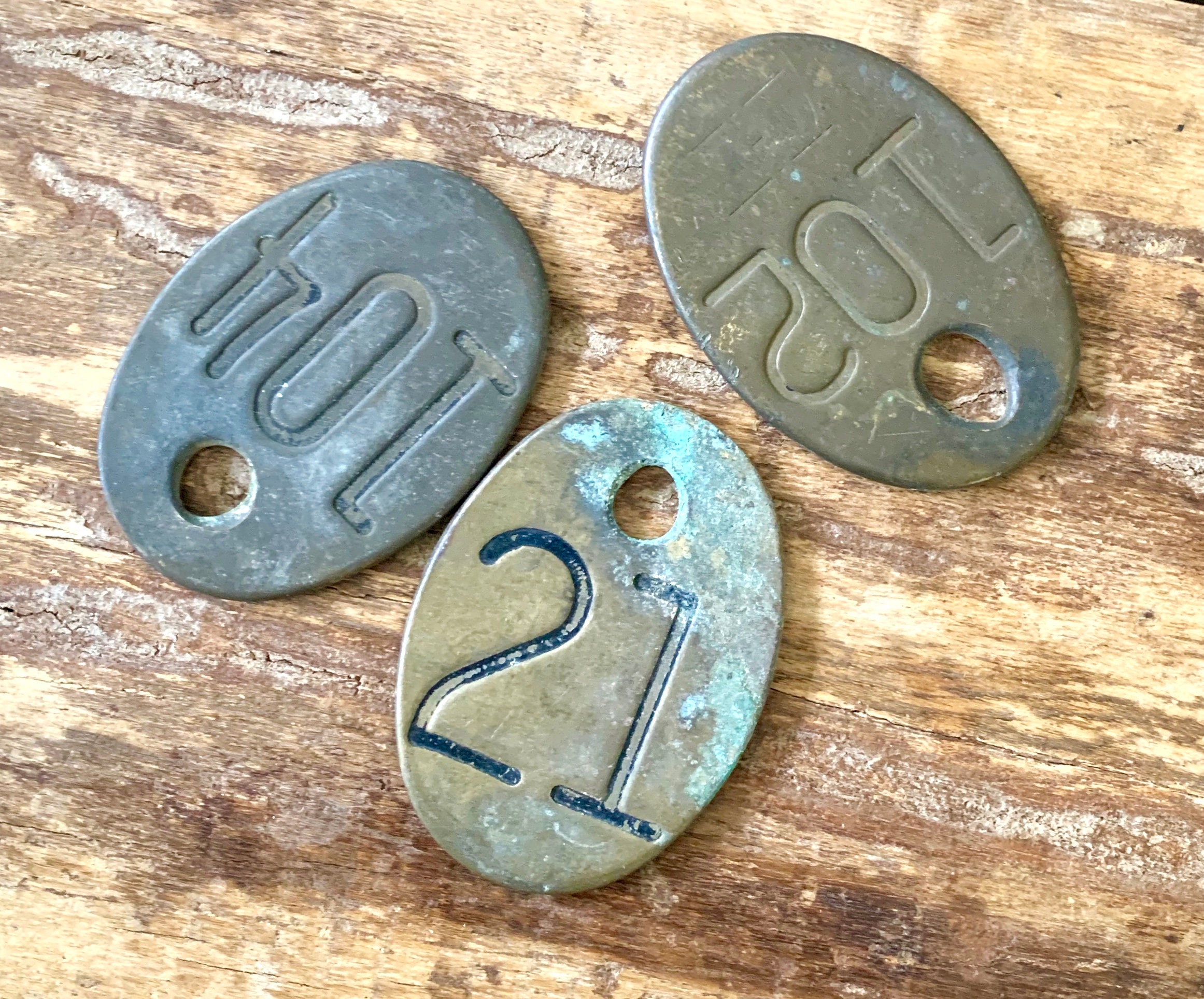 Vintage Brass Cow Tags