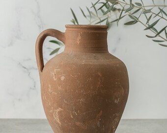 Vintage Turkish Olive Jar Amphora Vessel Antique Turkish Pot {T2} (Free Shipping)