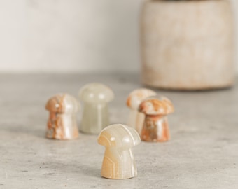 Onyx Crystal Mushrooms Hand-Carved Decorative Gemstones (Free Shipping)
