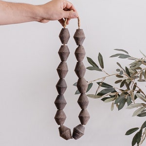 Antique Nigerian Clay Tapered Bead Strand (Free Shipping)