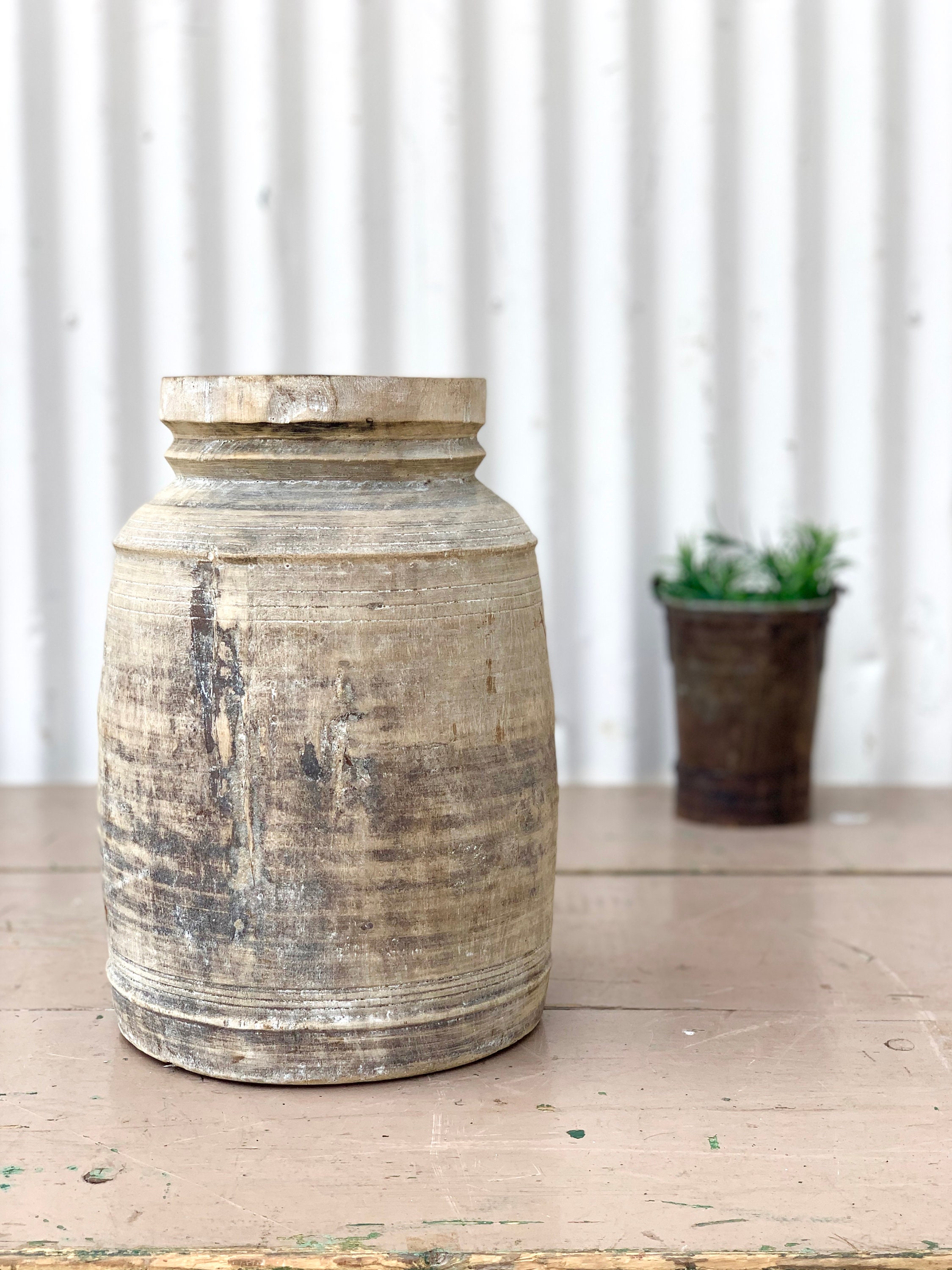 Wooden Milk Jug Vase (B)