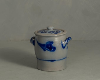 Vintage European Blue and White Crock {CR2}