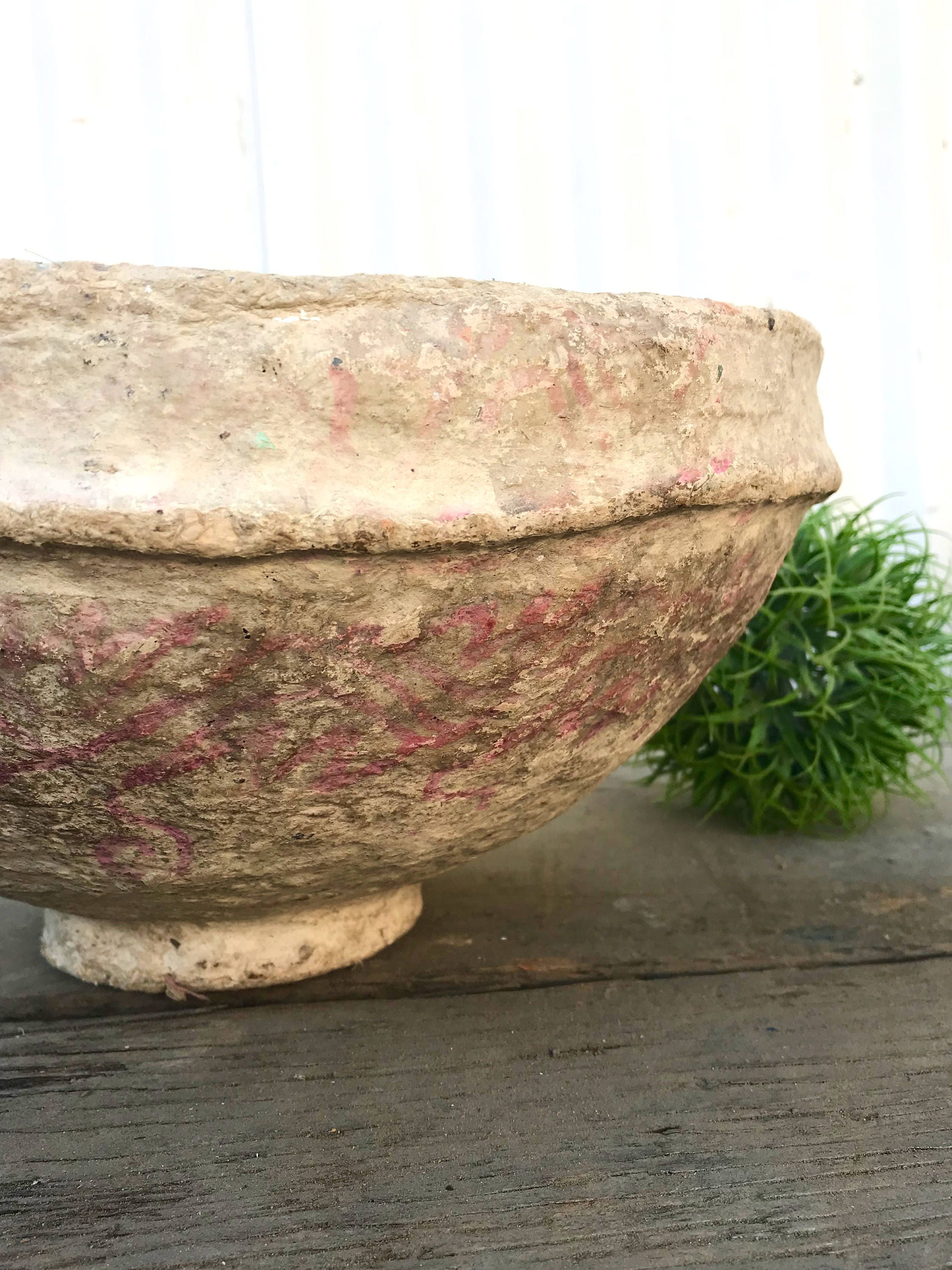 Vintage Primitive Paper Mache Bowl